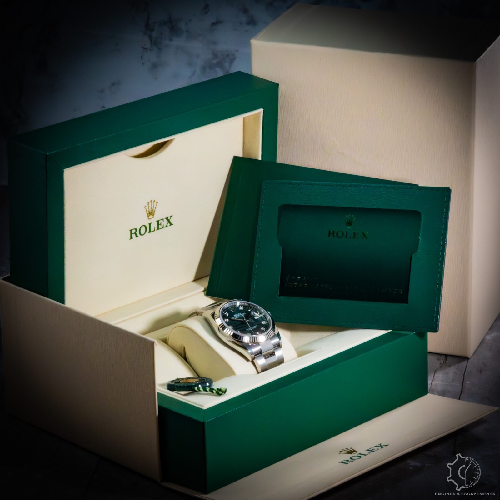 Rolex Datejust 36 126234 Green Palm Dial Oyster Bracelet Box & Papers