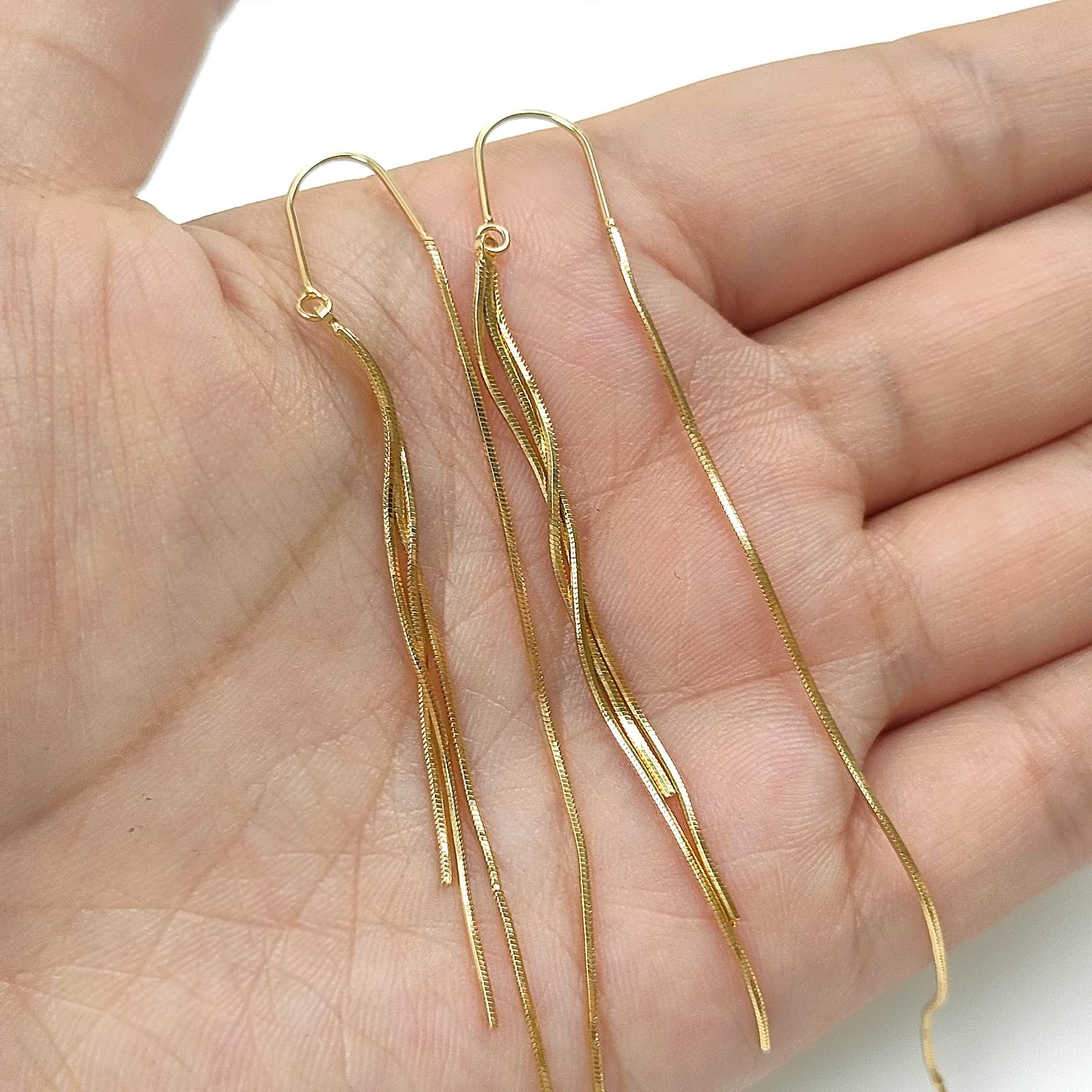 Threader Dangle Earrings Long Tassel Earrings Gold Earrings for Women