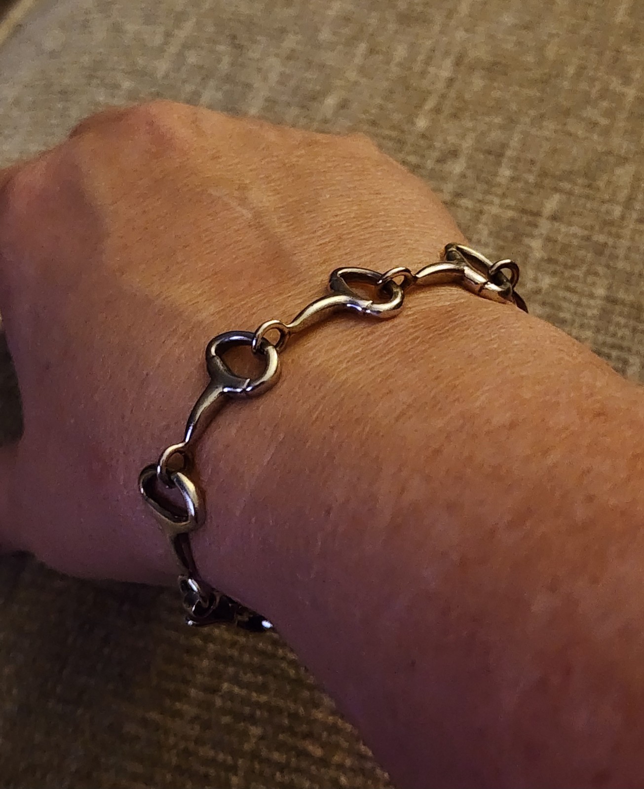 Rare Vintage GUCCI Sterling Silver Horsebit Snaffle Bit Bracelet