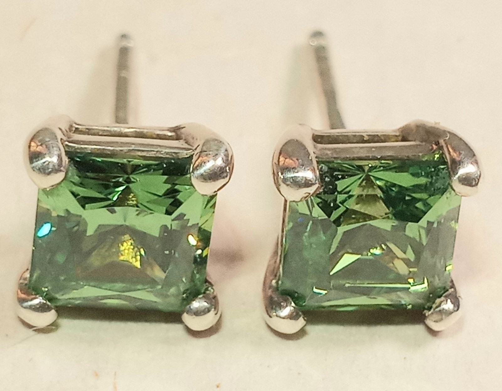 Vtg Sterling Silver Blue Topaz Earrings Signed JJJ 925 Thailand