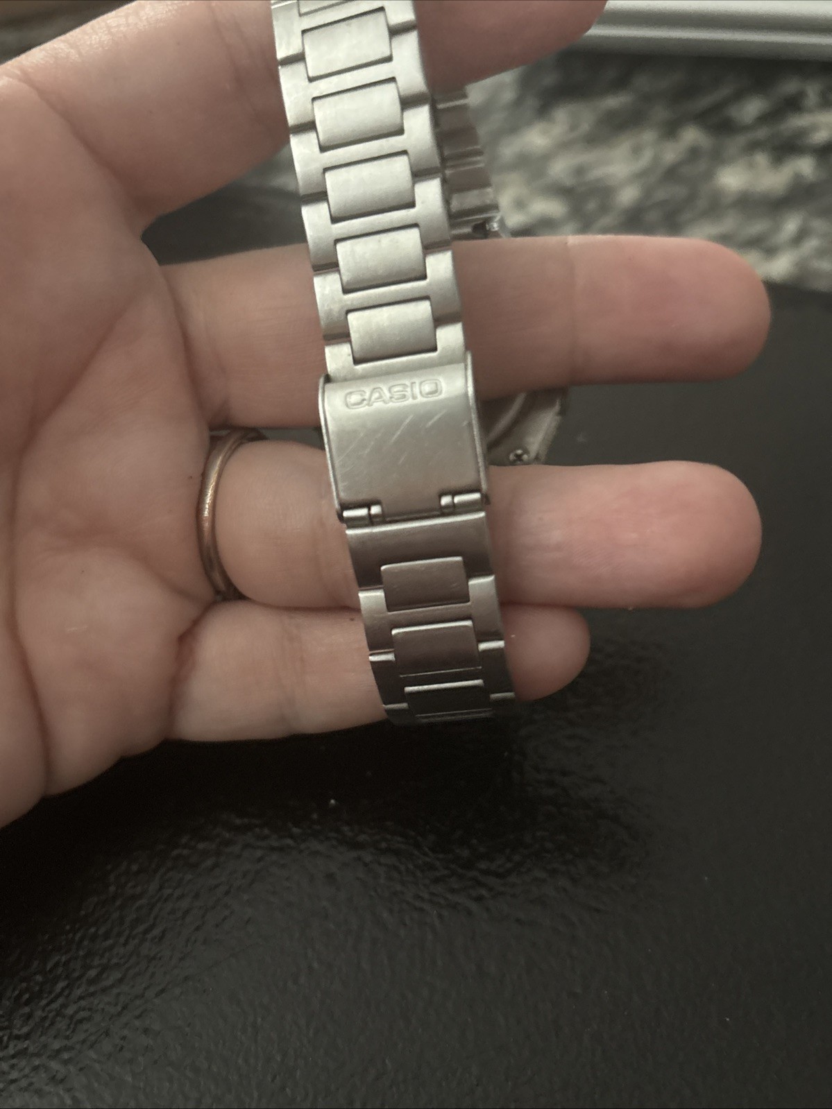 Vintage Casio A158WA-1 digital watch features a classic square face