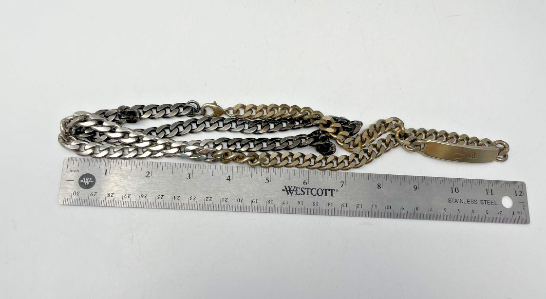 Emilio Pucci Cuban Link Chain Necklace Italy Y2K Gold Silver Color Designer Chic