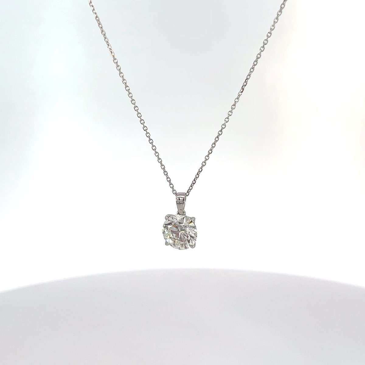 18″ Lab Grown Diamond Necklace Apx 2.0 CT. 14K White Gold 1.95g NEW (SB1109087)