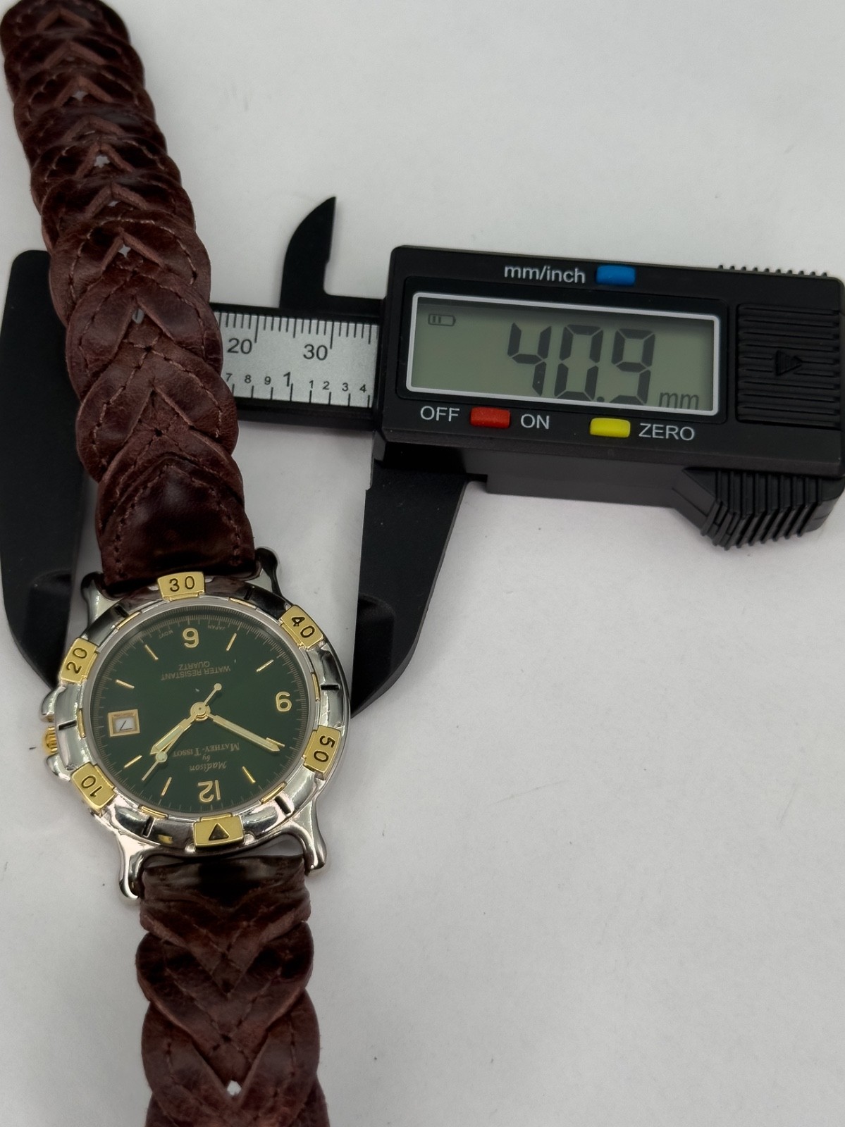Vintage Madison by Mathey-Tissot Watch Green Dial Two-Tone Ref 9127 V377