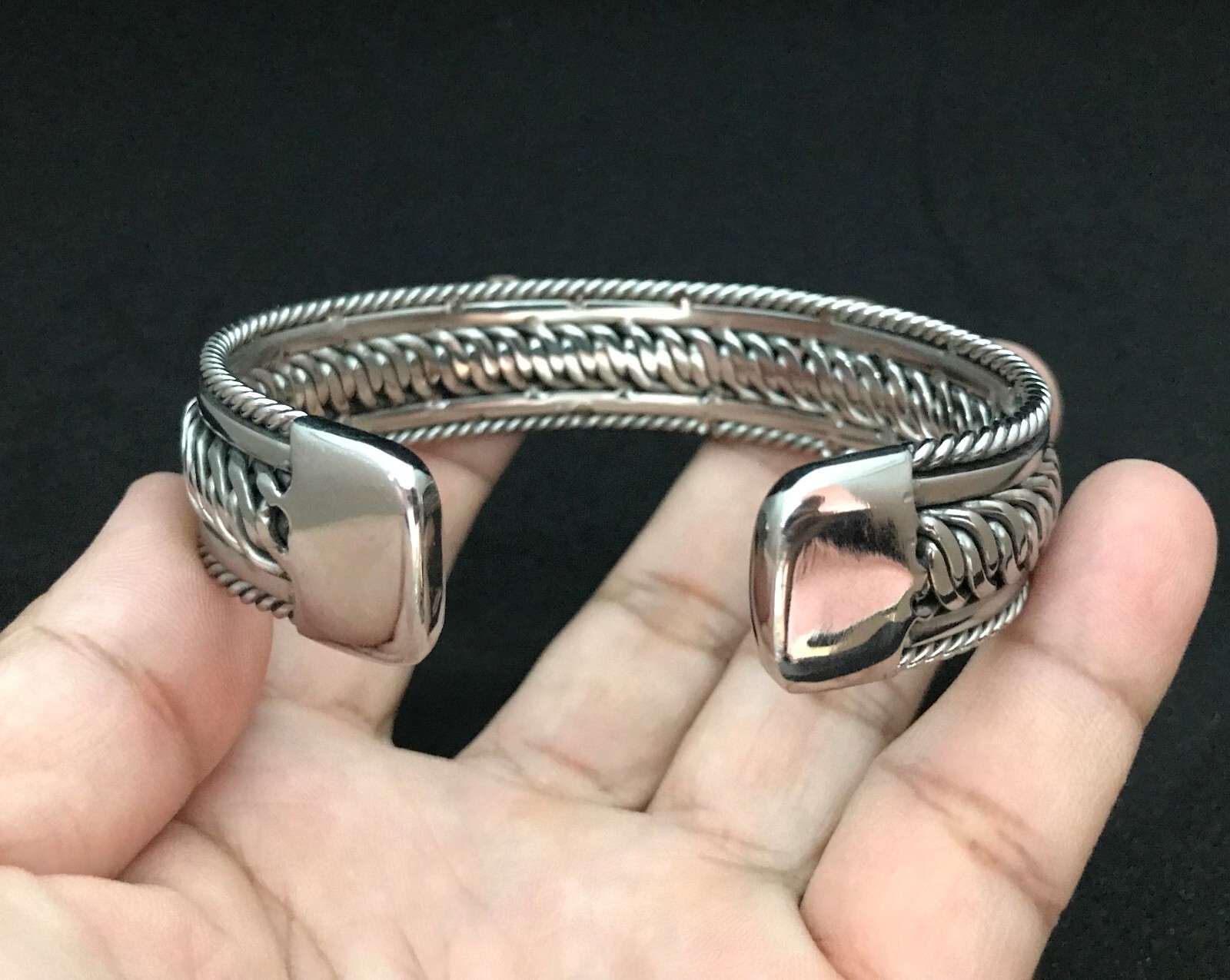 Bracelets Bangle Handmade Stainless Steel welding wire Silver Color #14