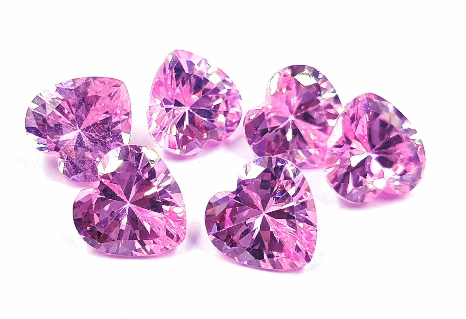 6 Pcs Pink Sapphire Wonderful Natural 8x4mm Lot Heart Cut IGL Certified Gemstone
