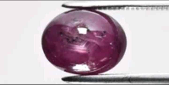 2.82ct Oval Cabochon Purplish Red 6 Ray Star Ruby Natural Diffused 8.5×6.5×4.8mm