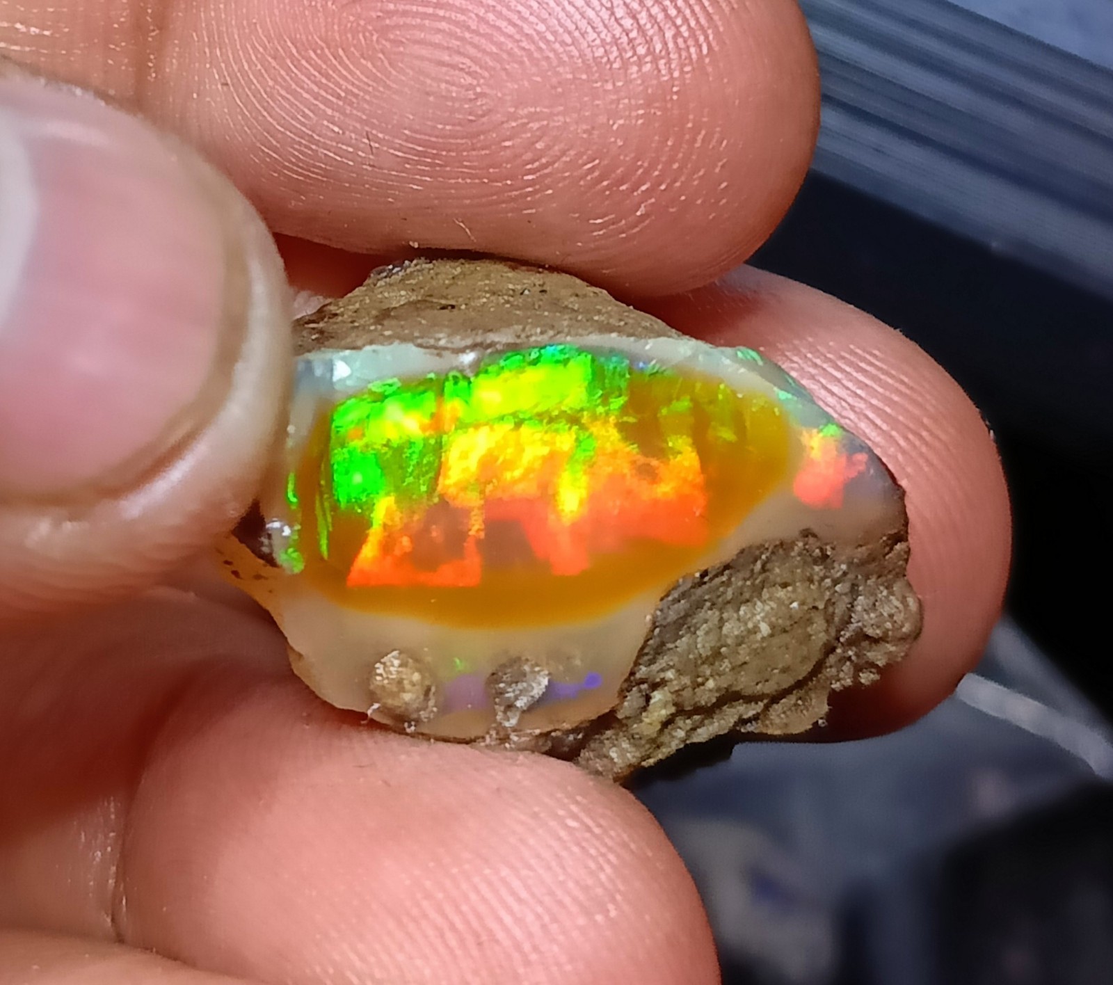 34 Carat, Natural Ethiopian Opal Raw Rough, Flashy Gemstone.