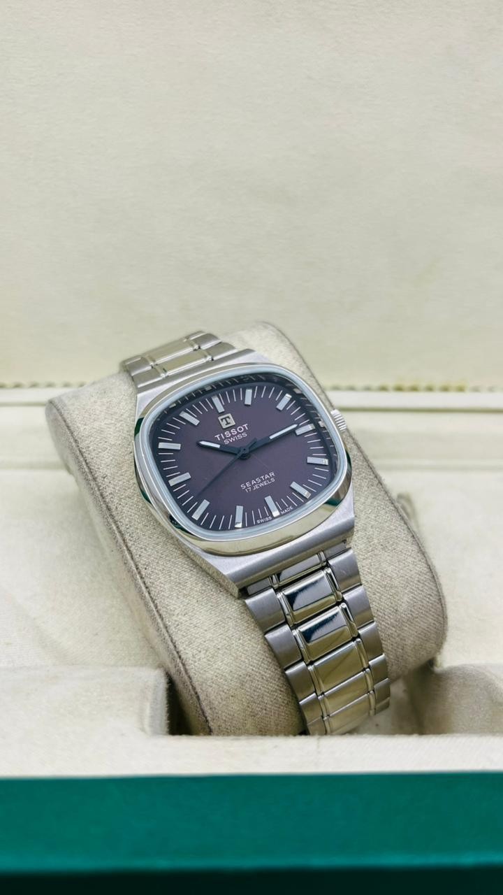 Tissot Seastar 17 Jewels manual movement brown dial swiss men’s watch