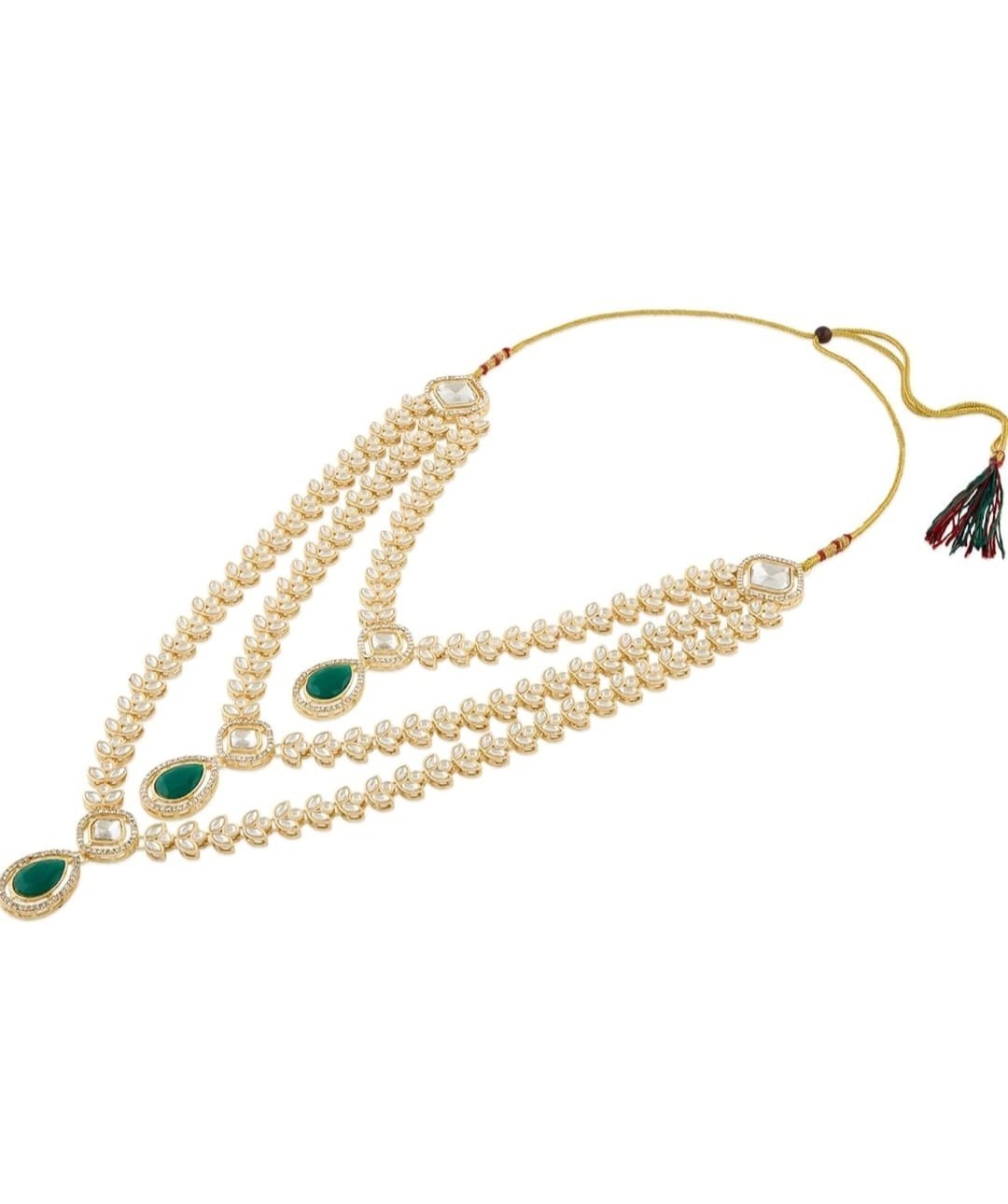 Indian bollywood gold plated created pearl and beads necklace set for women/girl