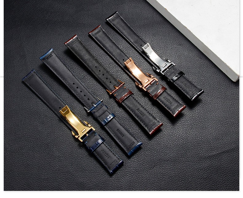 Quality Crocodile Grain Genuine Leather Watch Band Straps Mens 20mm 22mm for IWC