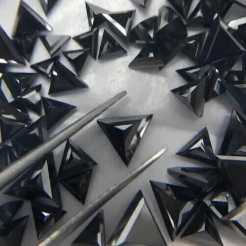 Natural Triangle Shape Black Diamonds Lot Loose Melee Stones for Jewelry Making