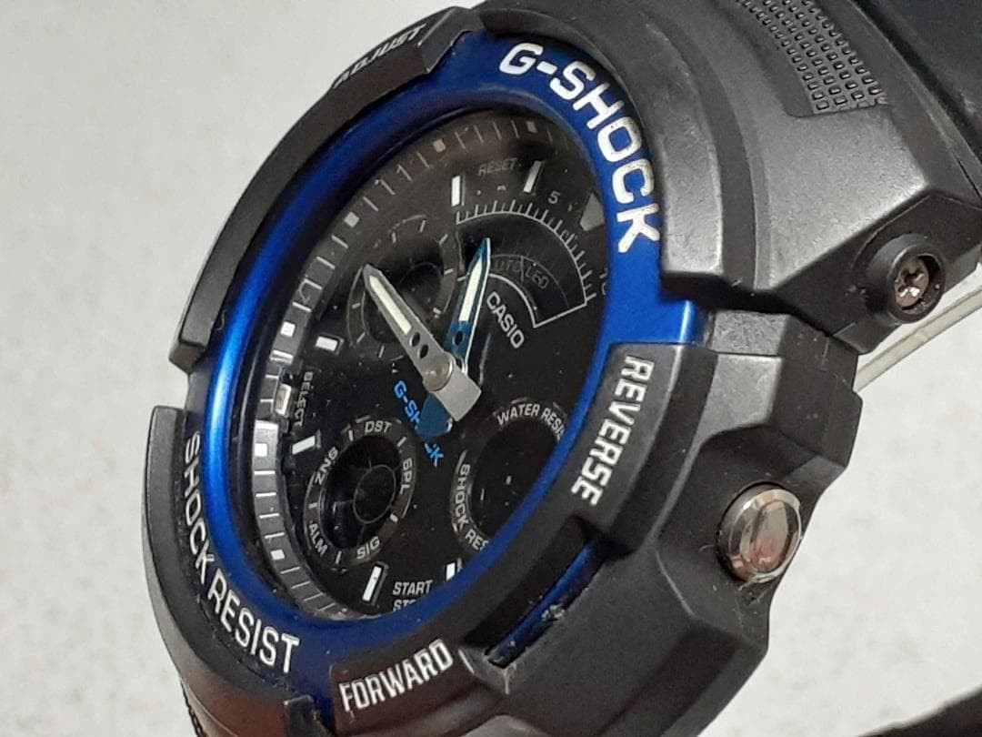 [Battery replaced, working condition] Casio G-SHOCK AW-591 Blue Analog-Digital W
