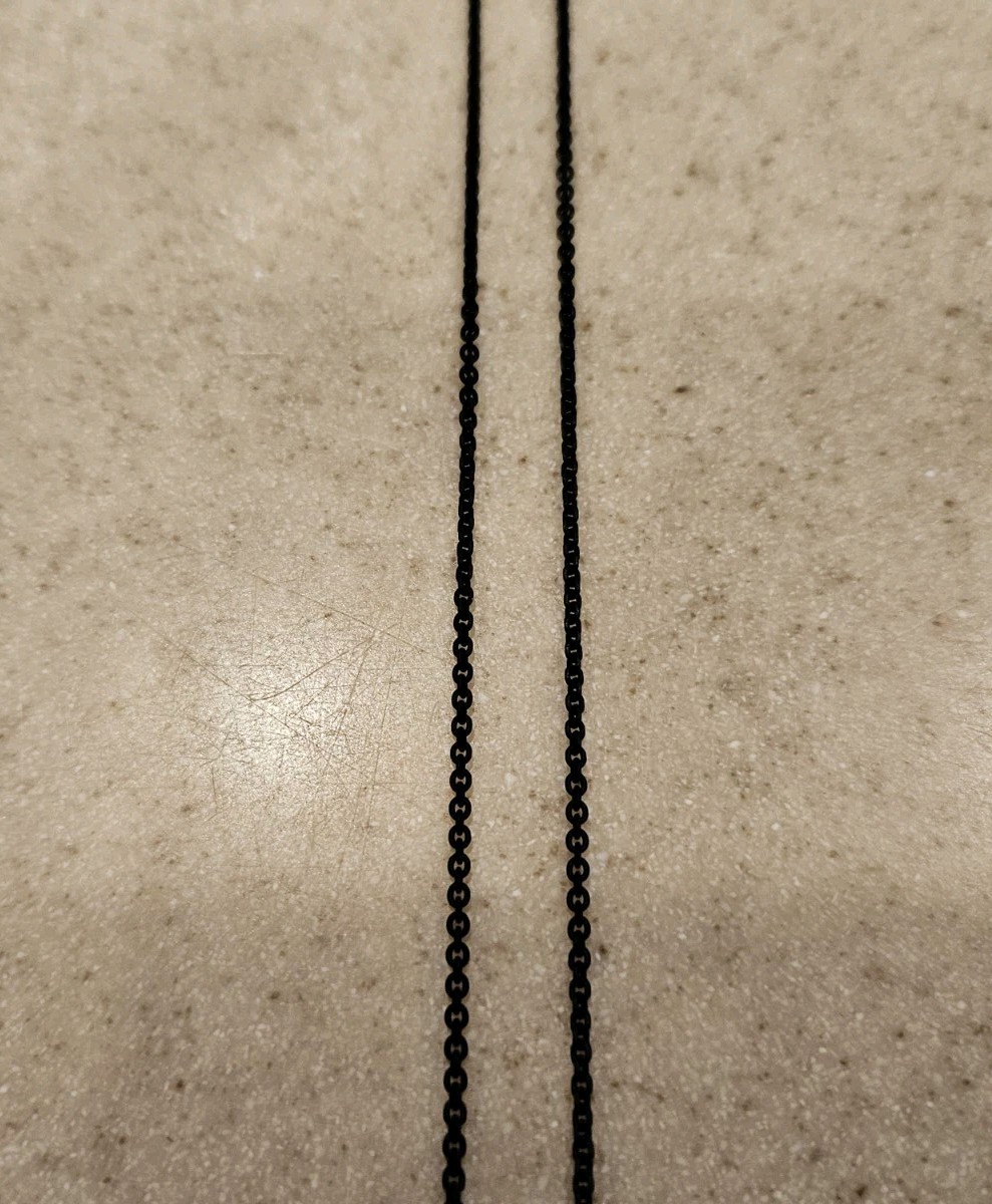 NEW MONICA RICH KOSANN BLACK STEEL STAINLESS STEEL 32″ LONG NECKLACE CHAIN
