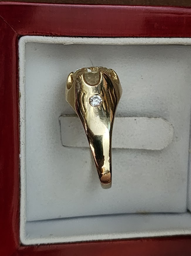 GIA CERTIFIED 14K YELLOW GOLD 2.72CT DIAMOND MENS RING 9.25 11.1GR