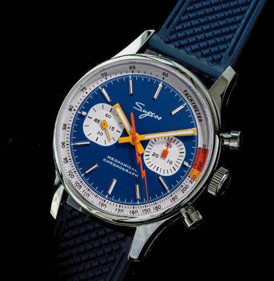 Sugess Seagull 1963 40mm STI1908 Mechanical Chronograph Blue Dial Men’s Watch