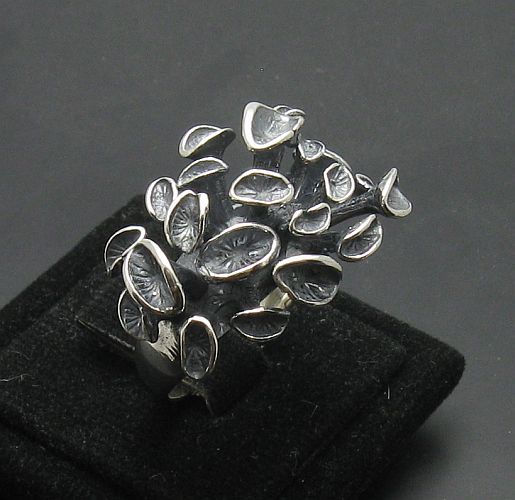 Extravagant Stylish Sterling Silver Ring Solid 925 Mushrooms Handmade Empress