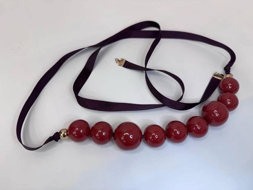 Carla Rockmore Collection The Palm Springs Cabernet Beaded Necklace