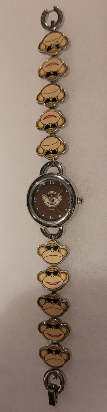 Accutime Monkey Ladies Quartz Watch With Monkey Links Bracelet New Battery