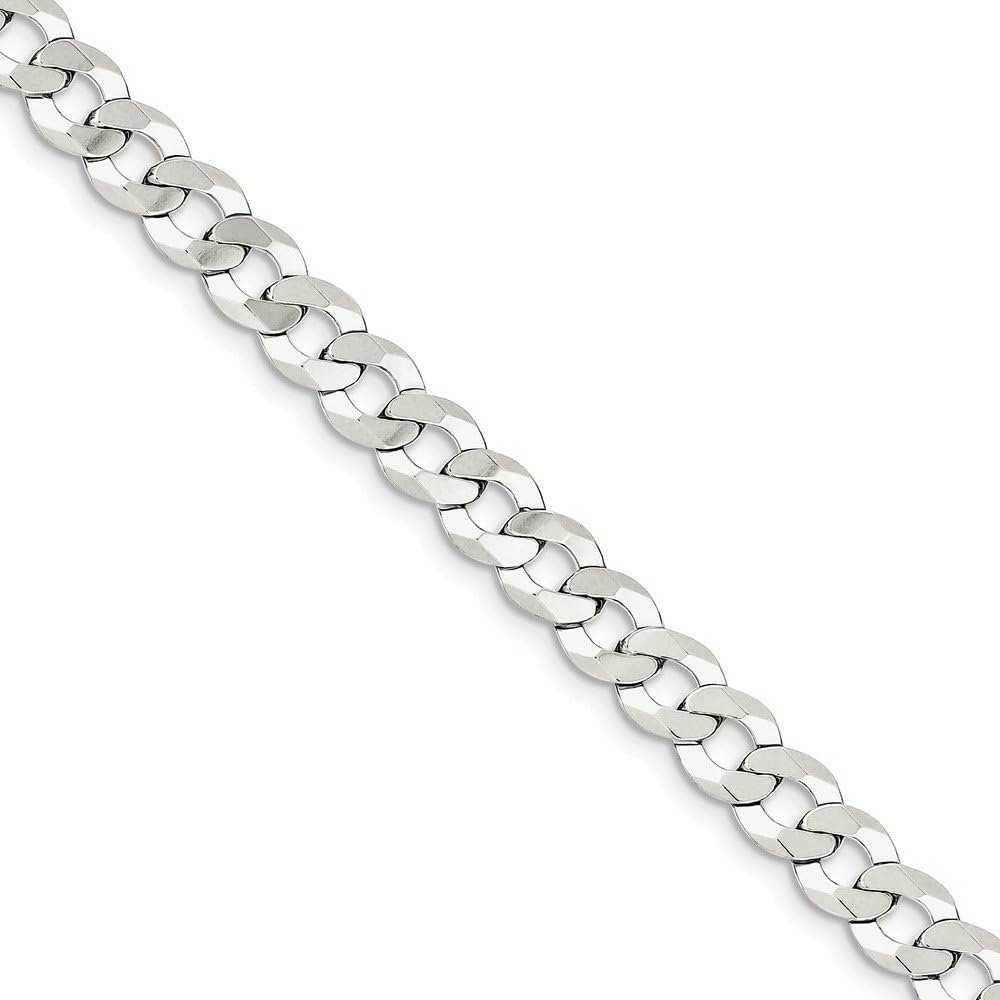 Silver 925 Cuban Link Chain Bracelet Nickel-Free Lobster Closure 7-9in