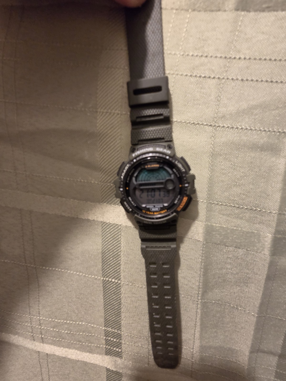 Casio PRO TREK Digital Quartz Watch Green Resin Strap Alarm 47mm 100m