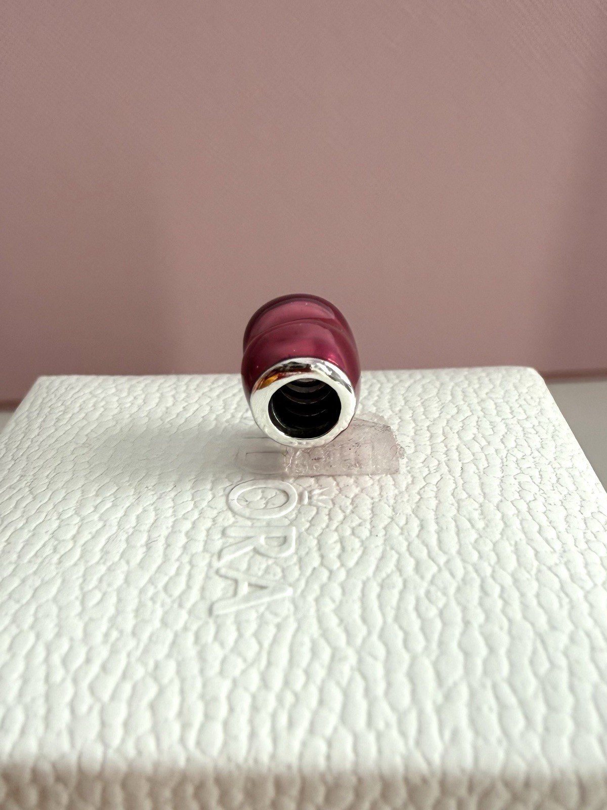 Pandora SSilver In My Heart, Fuschia Enamel Charm Valentine#791814EN62 Authentic