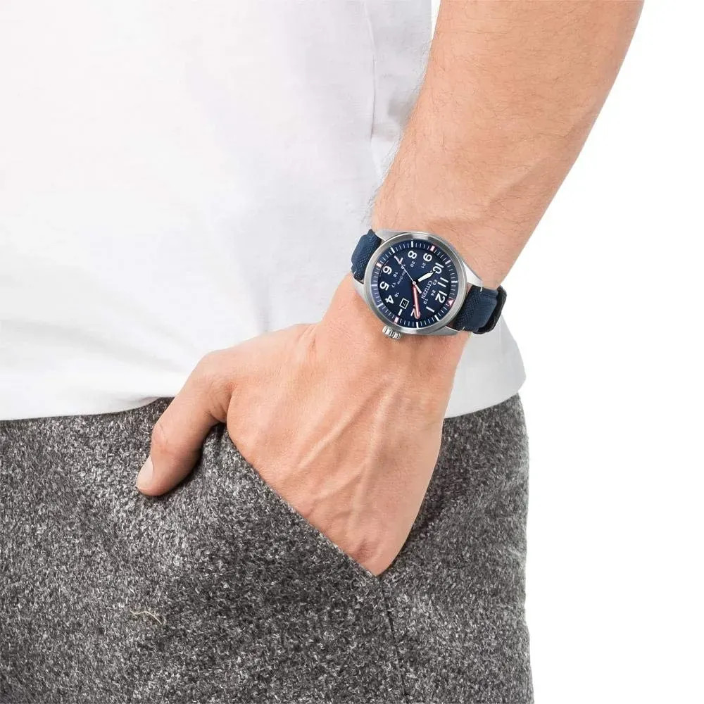 Japan NEW Citizen Men’s Eco-Drive Solar Watch AW5000-16L Blue Dial Strap Import