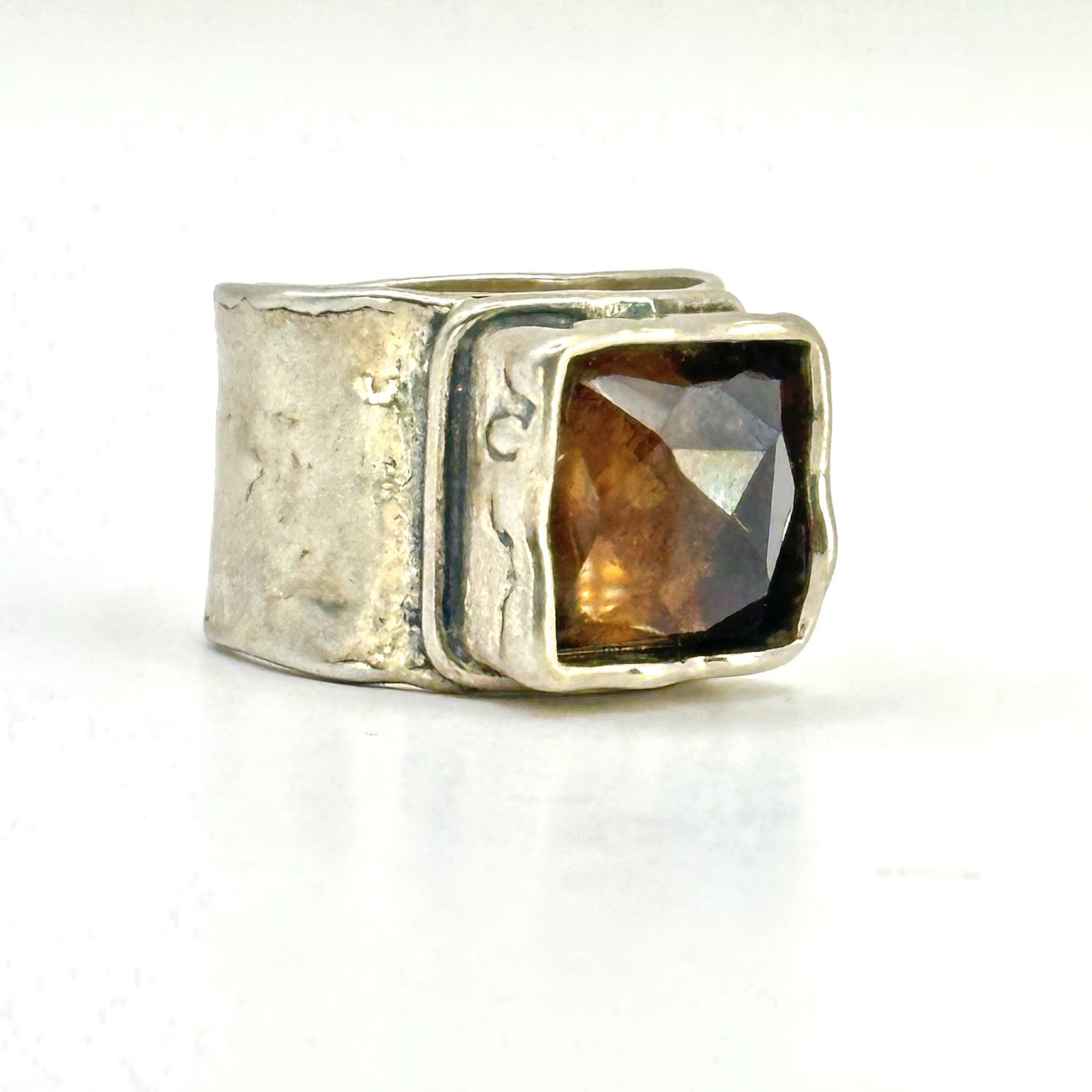 Silpada Retired R1453 Vintage Dusk Til Dawn Silver Smoky Quartz Ring Size 7.75