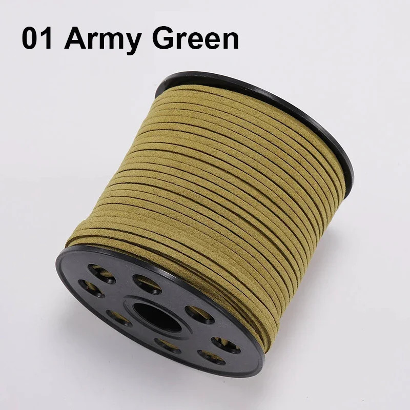 100 Yard Faux Leather Cord String 3mm Flat Suede Bracelet Necklace Jewelry