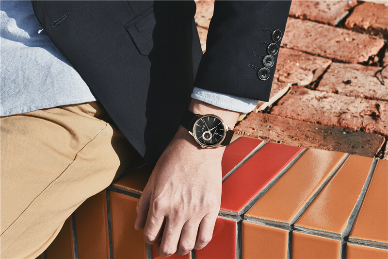 PAGANI DESIGN PD-1654 Japan Quartz Men Business Pilot Watch Leather Band Reloj