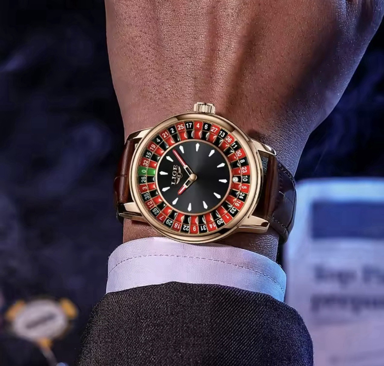 Roulette Men’s Watch Wheel 44m Dial Diameter