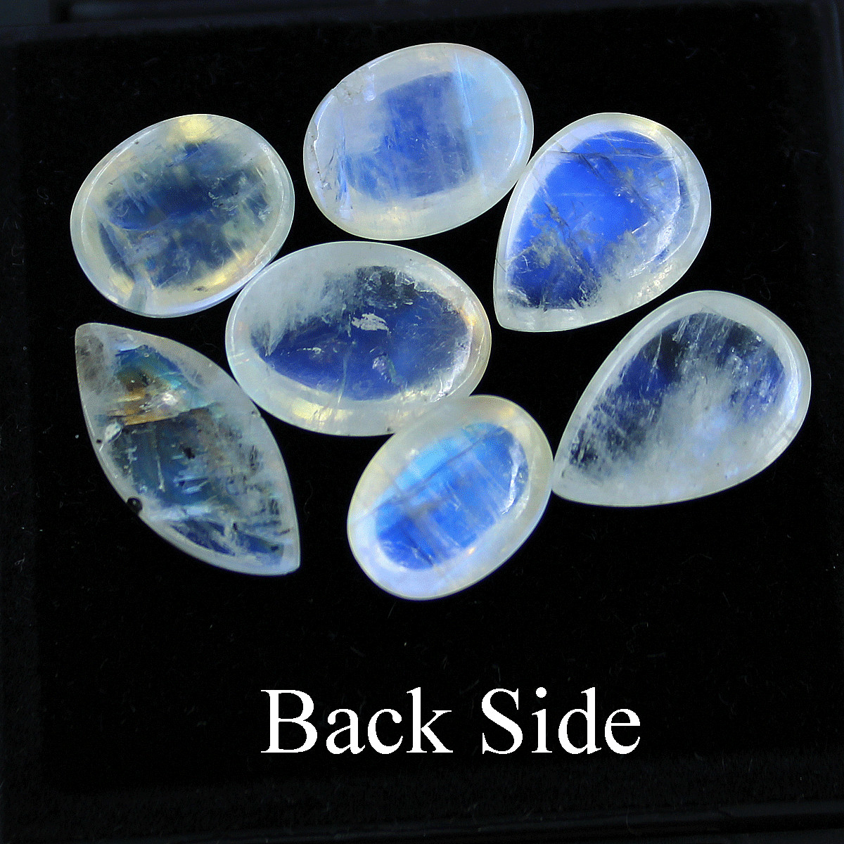 7 Pcs Natural White Labradorite AAA Quality 11.8mm-17.4mm Cabochon Gemstones Lot