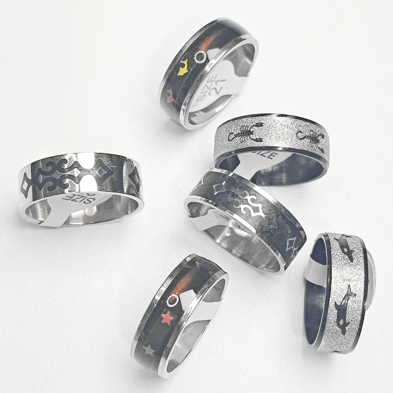 36 Pcs 3 Styles Mixed Stainless Steel Rings Unisex Stackable Bulk Jewelry Set