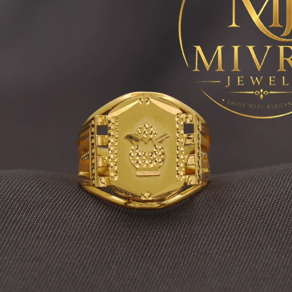 BIS 916 Stamp Sparkling Gold Dome Ring Size 11.25 Width 2cm Luxury Gift Husband
