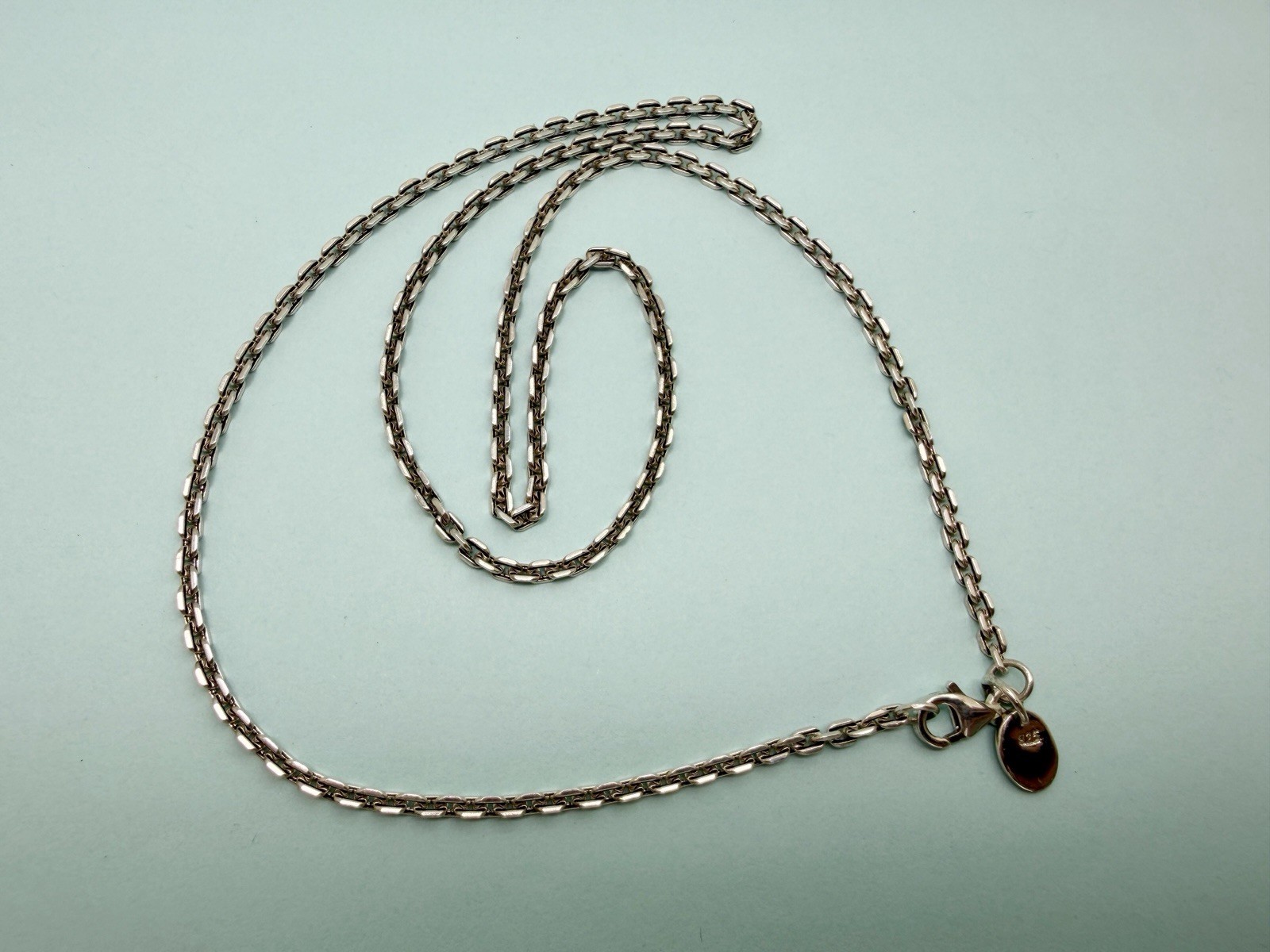 2.7mm 18” Oxidized Angled Cable Chain 925 Sterling Silver Chain Necklace 7.36g