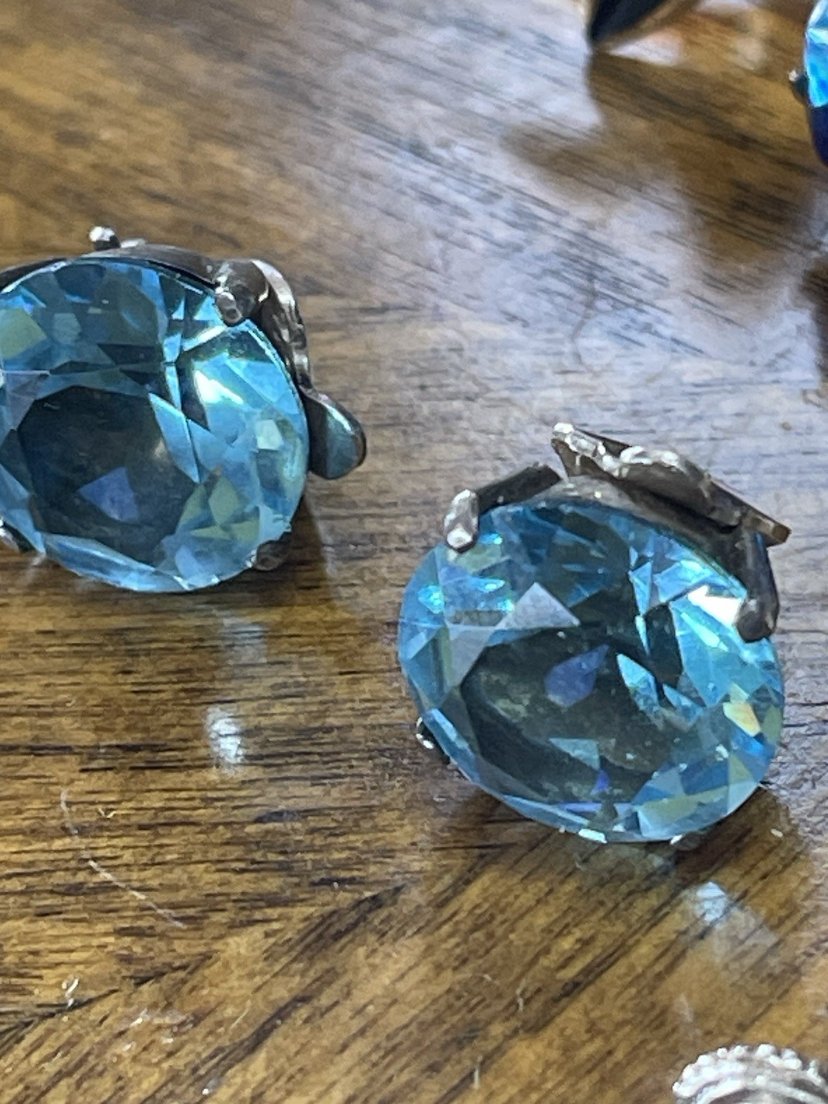 9 Pair Mid Century Clip & Screw On Earrings. Some Signed. Weiss, Star, Etc