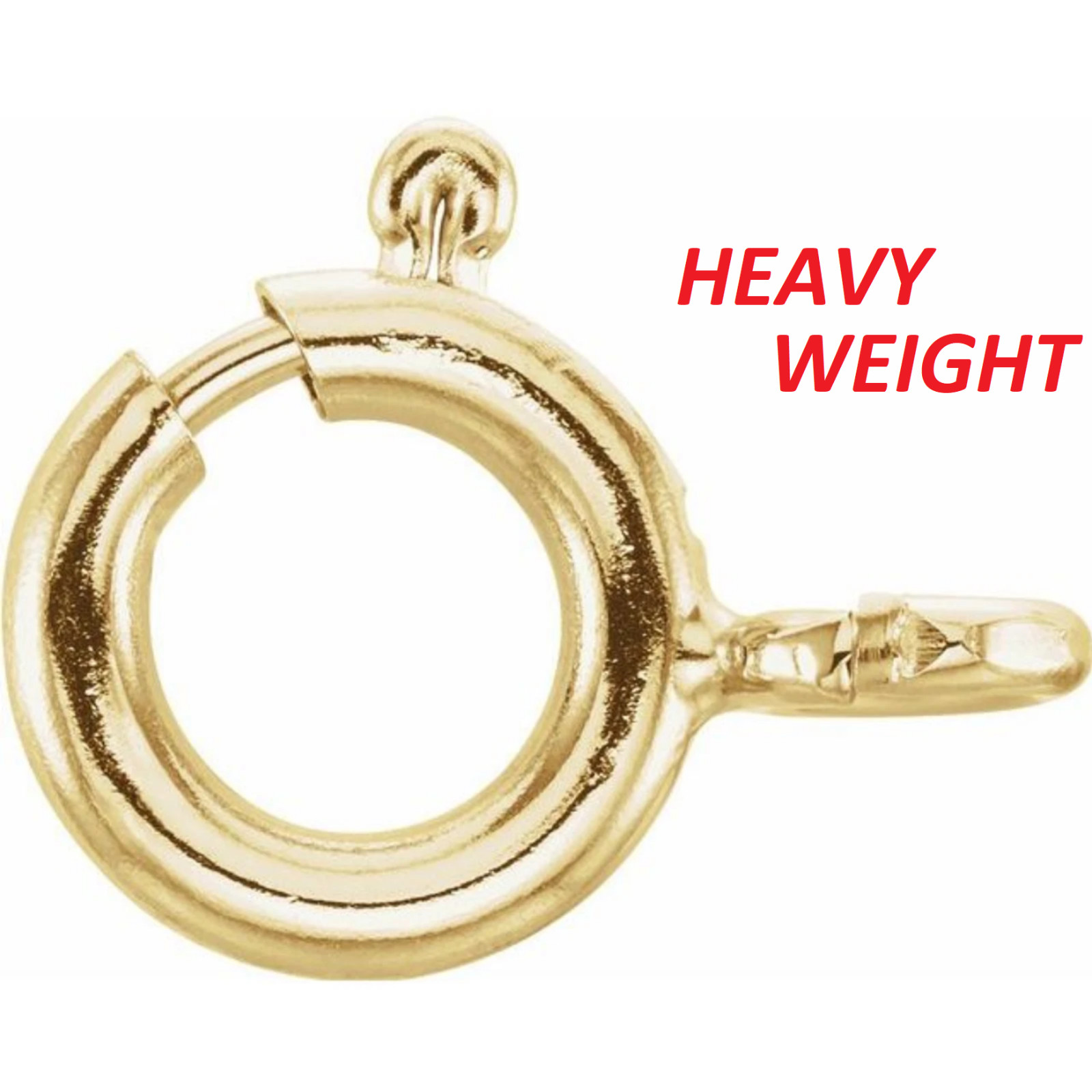 6mm HEAVY DUTY WEIGHT 10k Yellow Gold Spring Ring Clasp OPEN Jump Ring USA MADE
