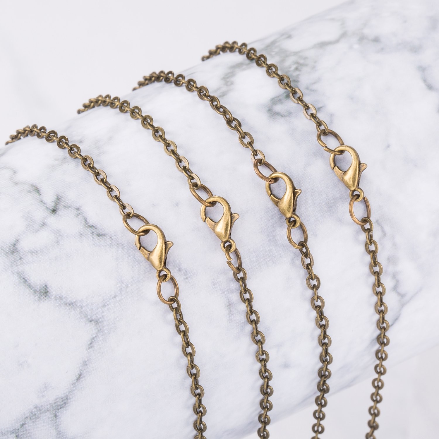 24 Pack Bronze Link Cable Chain Necklace DIY Chain Necklaces (20 Inch)
