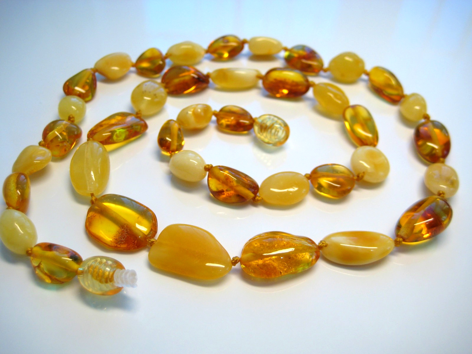 Genuine Yellow Honey Amber Baltic Amber Necklace 12 gr. 20 inches !!!