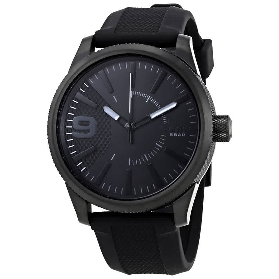 Diesel Rasp Black Dial Black Silicone Men’s Watch DZ1807