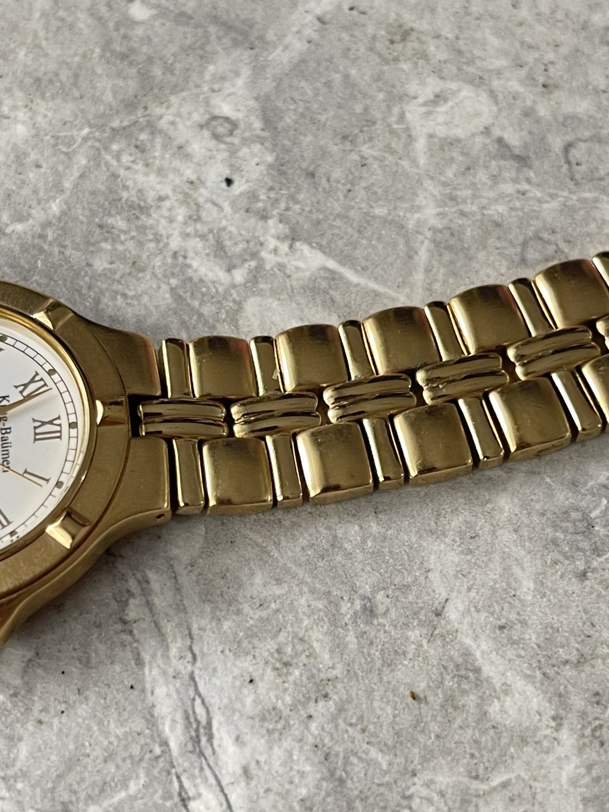 Krug Baumen Baron 4959 KM 18K Gold Plated Watch Men 1990’s Vintage Gold Tone 150