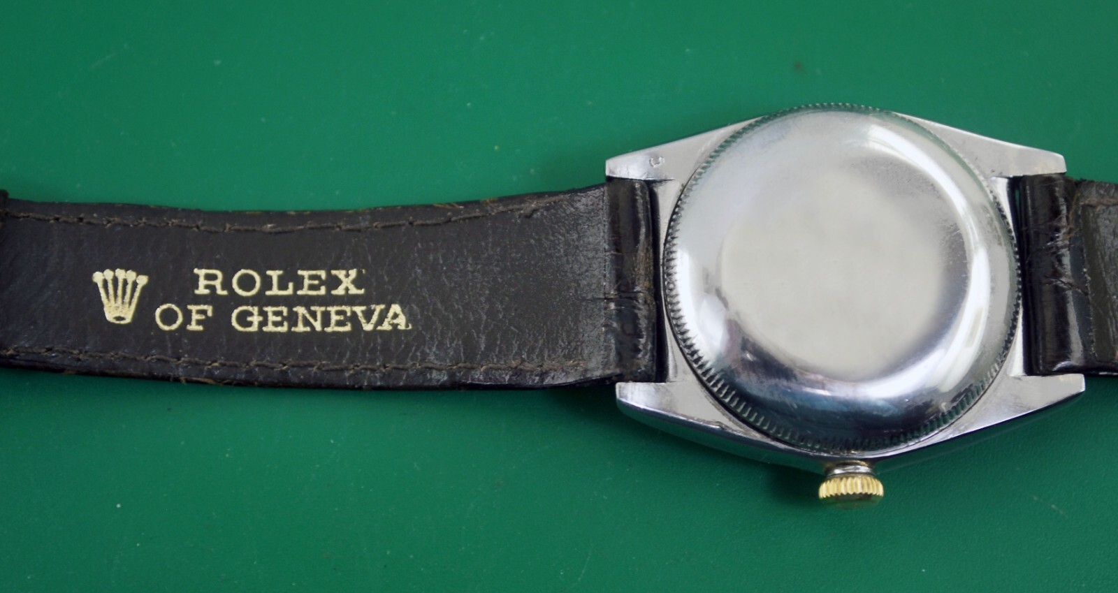 Vintage 1946 Rolex Bubbleback Gold Bezel Automatic Chronometer Ref.3372