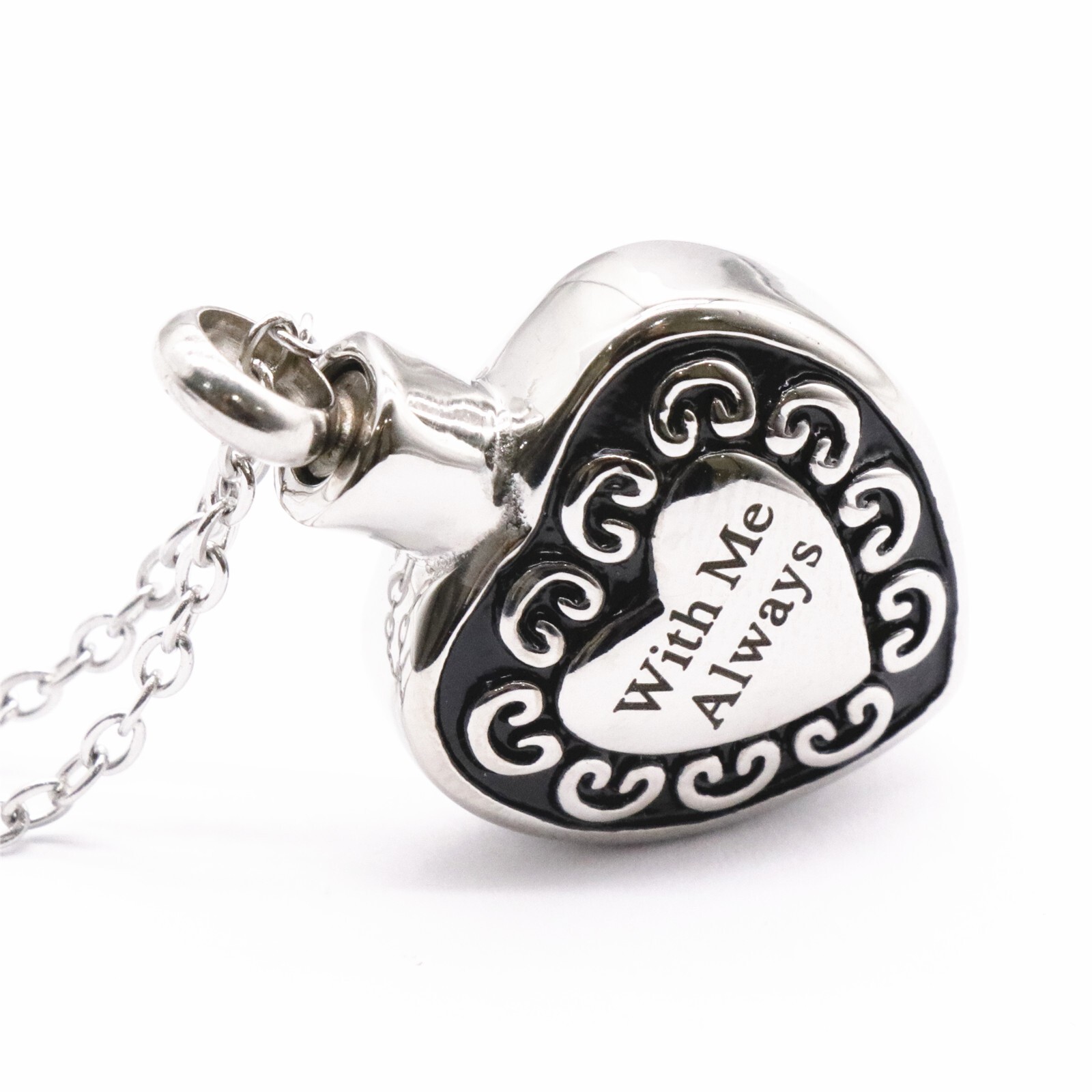 “With Me Always” Cremation Jewelry Keepsake Memorial Urn Necklace Ash Holder New