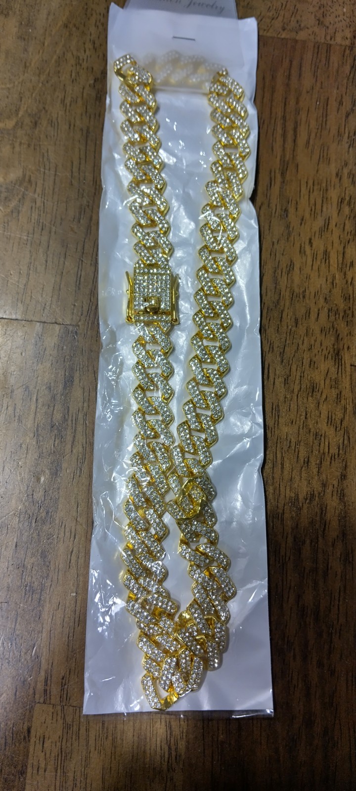 Iced Out Gold Plated 24in Cuban Link Chain