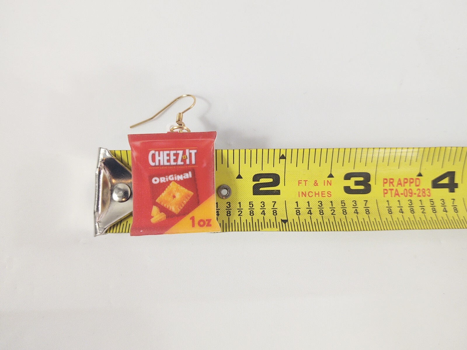 Hook Drop Dangle Pierced Earrings Cheez It Original Crackers Costume Jewelry