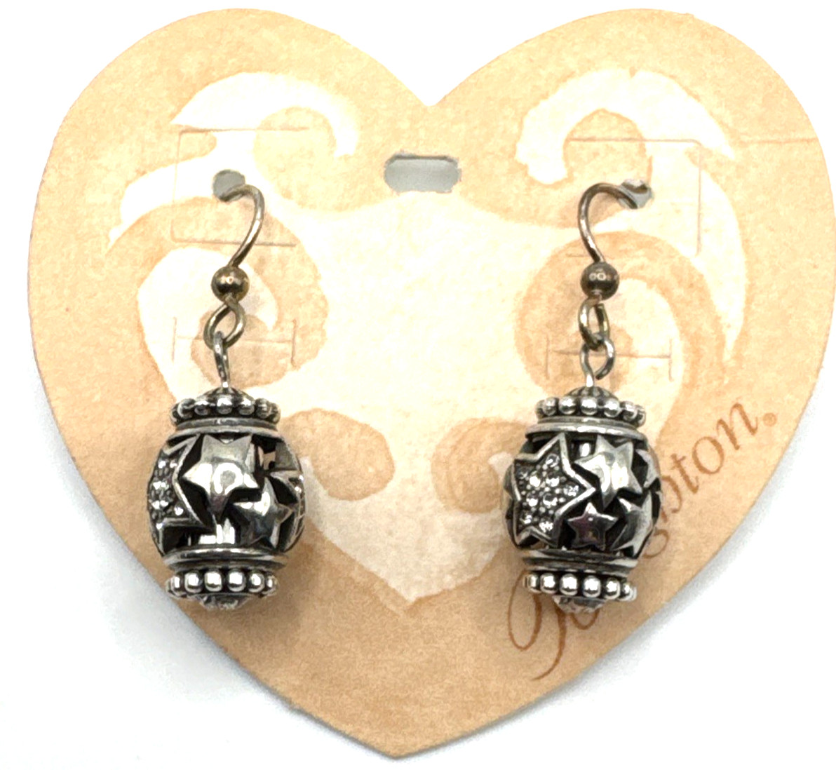 Brighton Glimmer Twist + 2 Starlight Stars Crystals Beads Silver Earrings NWT