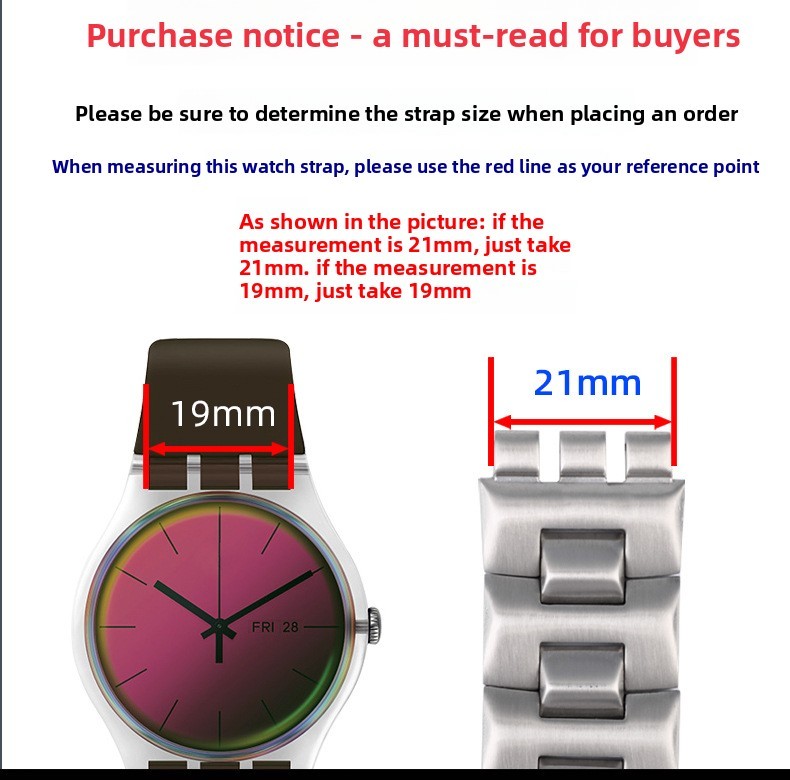 For Swatch YVS400 451 YVB404 Quality Solid Stainless Steel Watch Strap 19mm 21mm