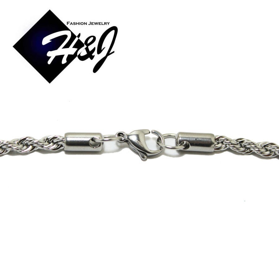MEN WOMEN Stainless Steel 2.5/3.5mm Silver Smooth Rope Chain Necklace*20″24″30″