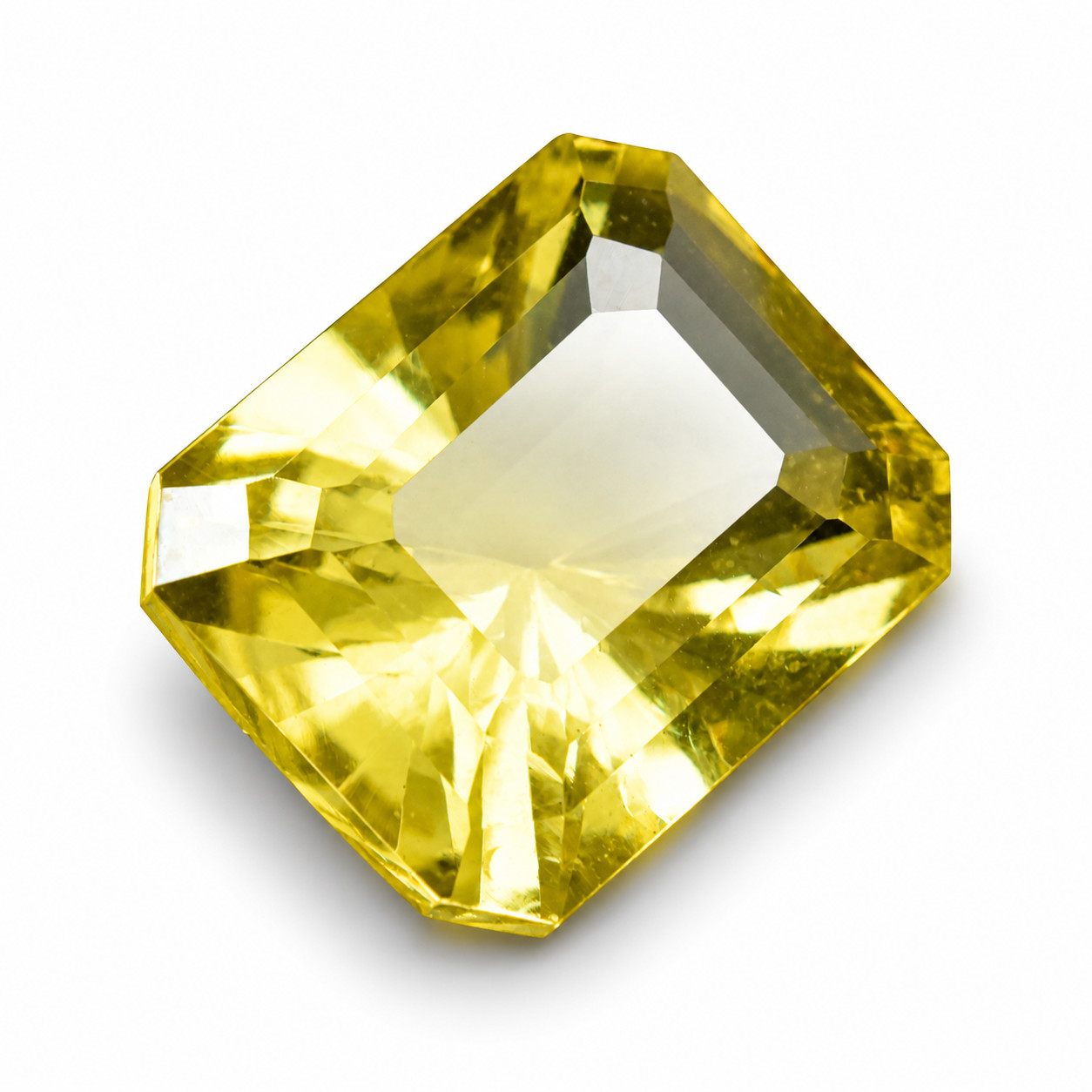 AAA+ 9.55 Ct Emerald Cut Natural Yellow Sapphire Loose Gemstone CERTIFIED