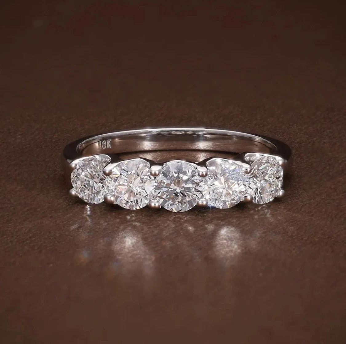2.50 Ct Round Natural Diamond Eternity Wedding Band 14K White Gold Size 5 6 7 8